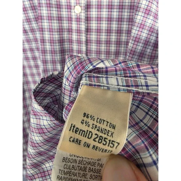 L.L. Bean Purple, Pink and White Plaid Button-Down Shirt - Picture 5 of 5